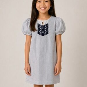 Roller Rabbit Girls Roberta Capellini Lorelei Embroidered Dress 10 Years Navy